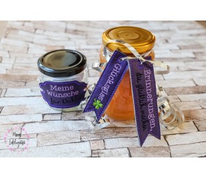 Stickserie ITH - Wunschglas Glücksglas Anhänger & liebe Worte